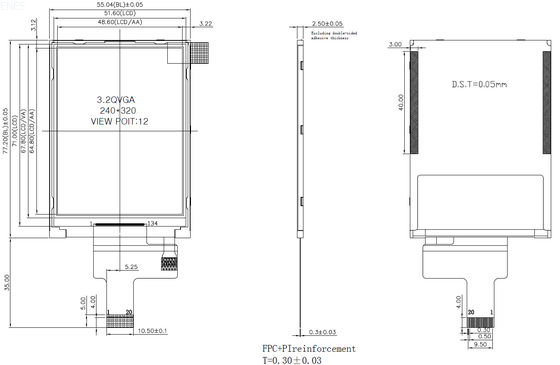 240X320 SPI Interface TFT LCD ST7789V 3.2 Inch TFT Display Ultra Thin